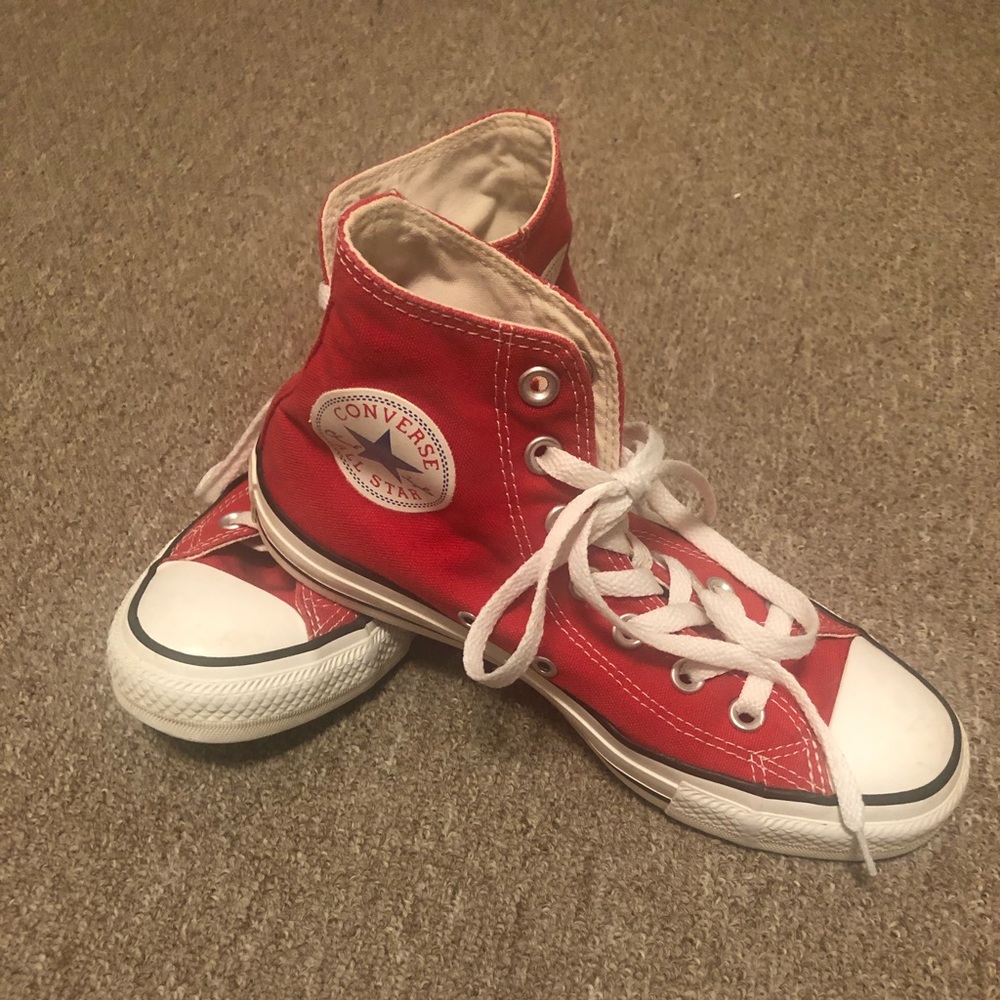 Red Converse High Tops. Size 6.5 Women’s